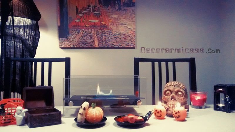 mesa decorada para halloween