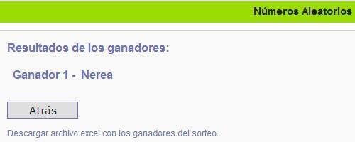 ganadora del sorteo