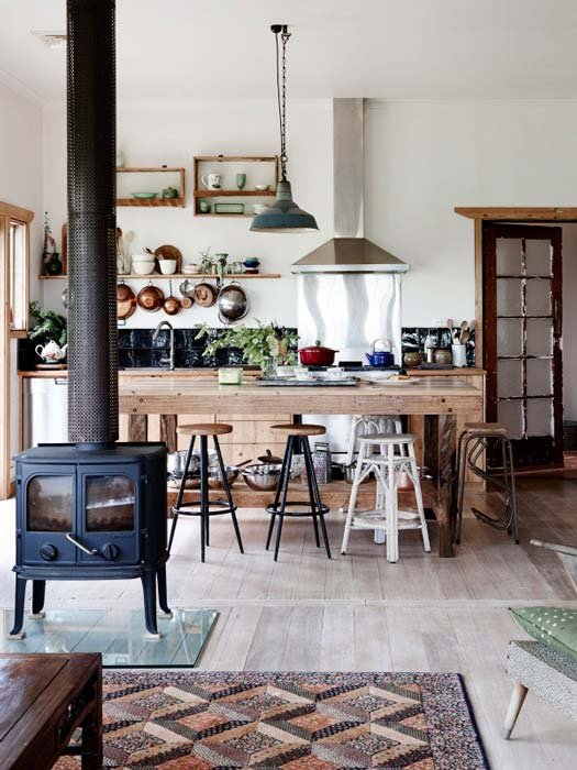Amplia cocina en la granja