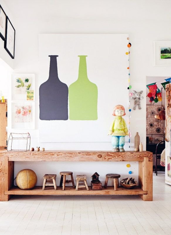 Mini taburetes de madera