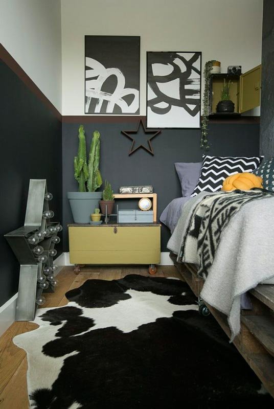 Dormitorio decorado con plantas