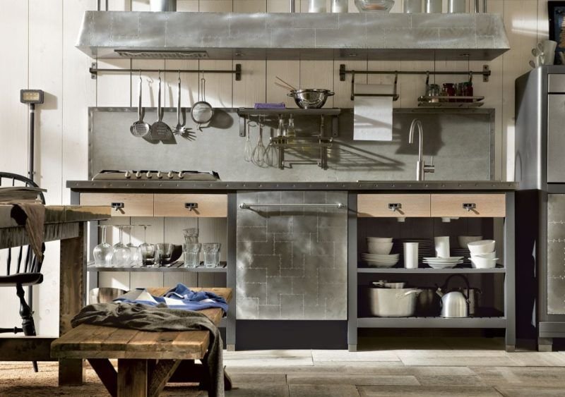 Cocina renovada de estilo industrial
