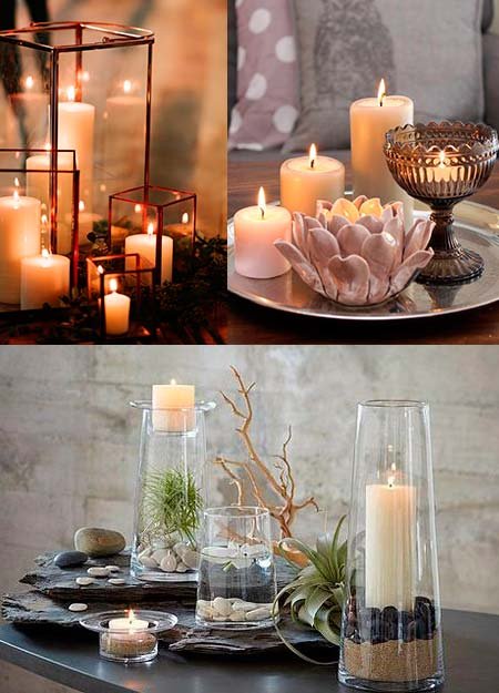 Ideas para decorar con velas. soportes y candelabros