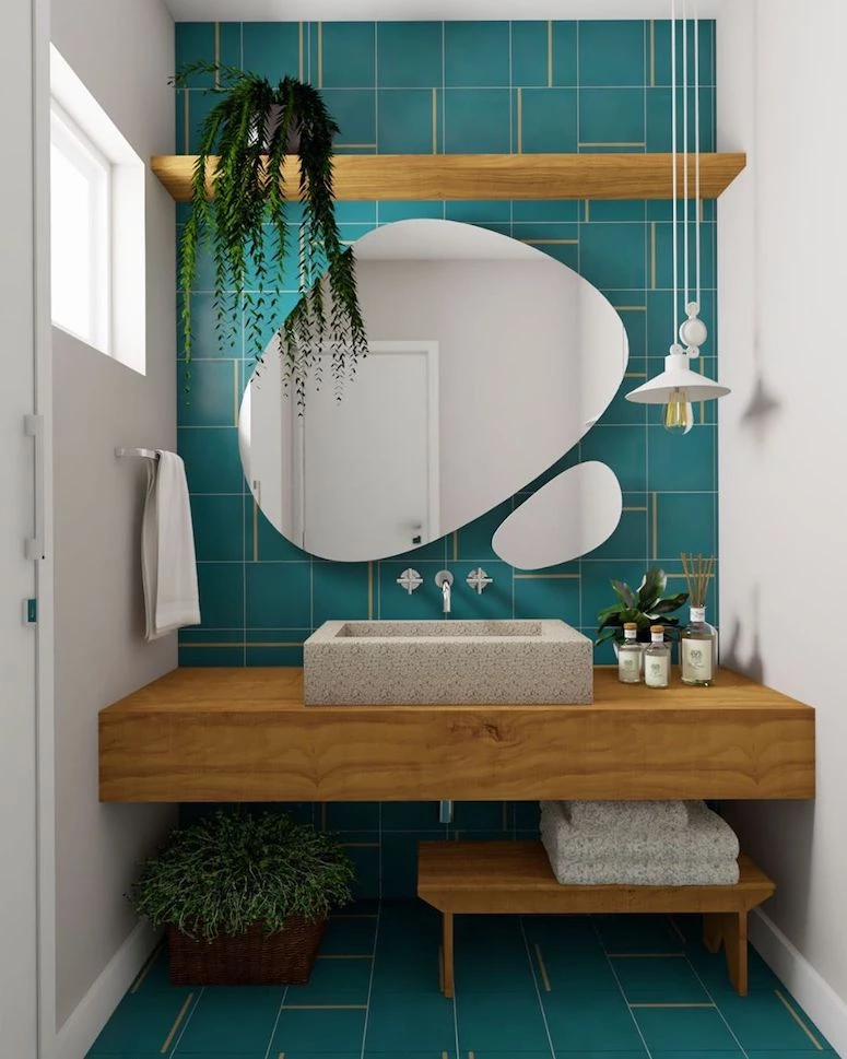 estilo moderno para baño con plantas