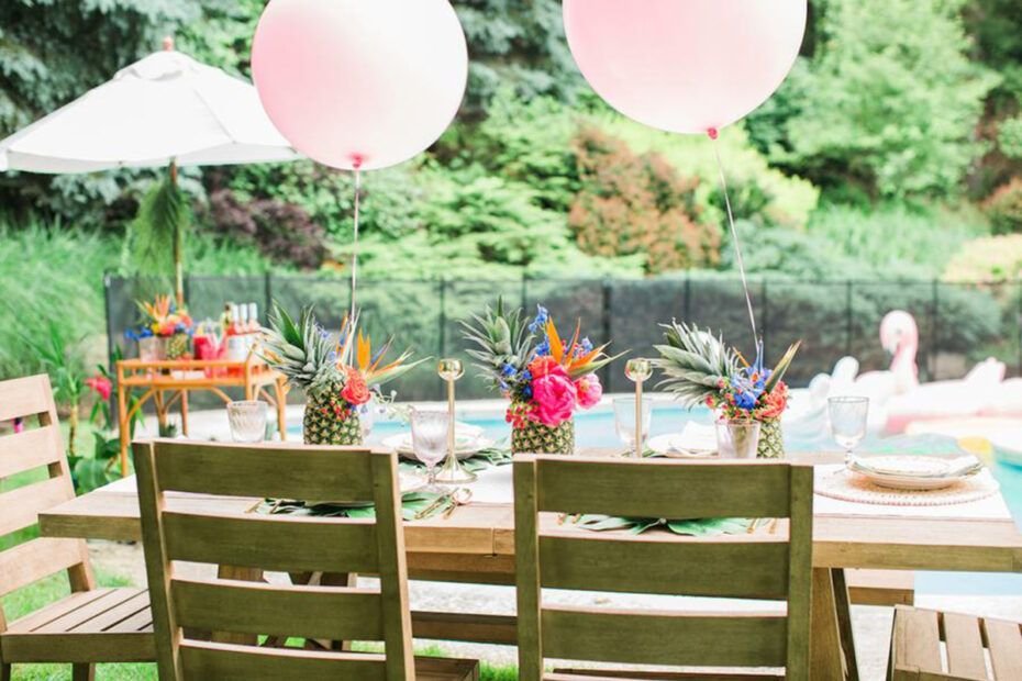 Pool party decoración