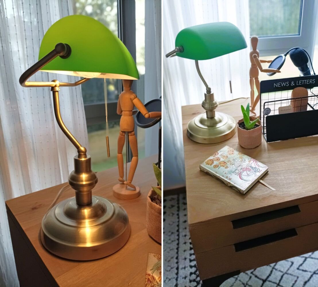Lámpara de mesa estilo banquero