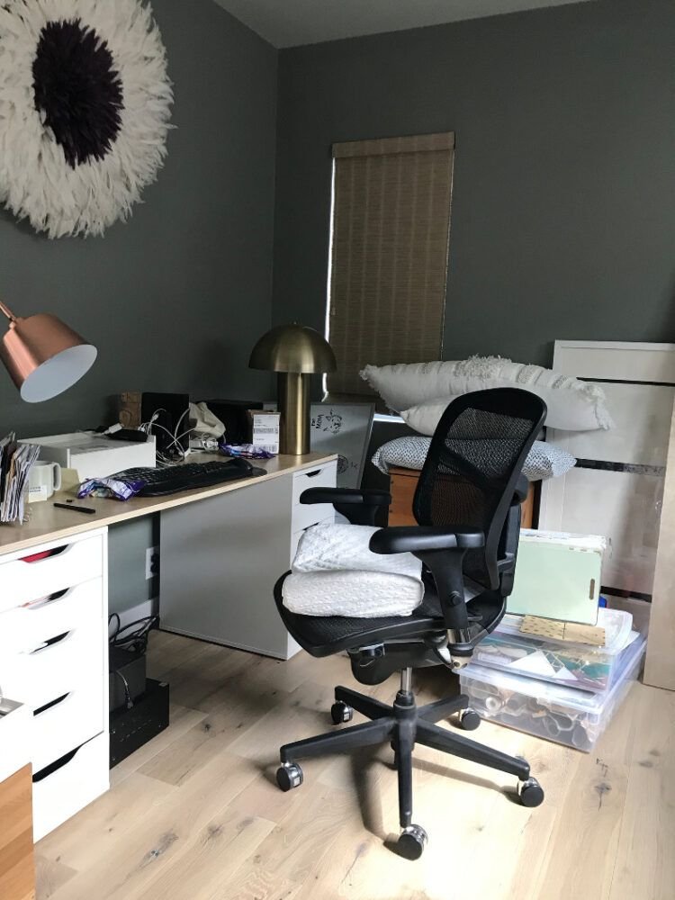 Antes y después de oficina en casa