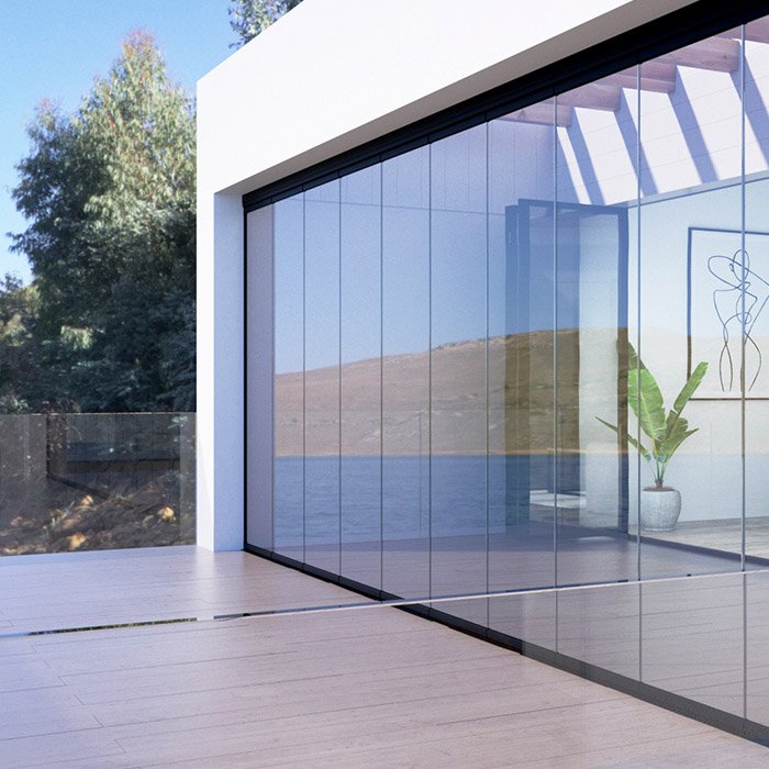 terraza con cristal